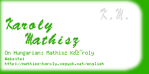 karoly mathisz business card